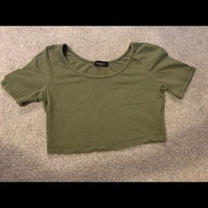 Green crop top
